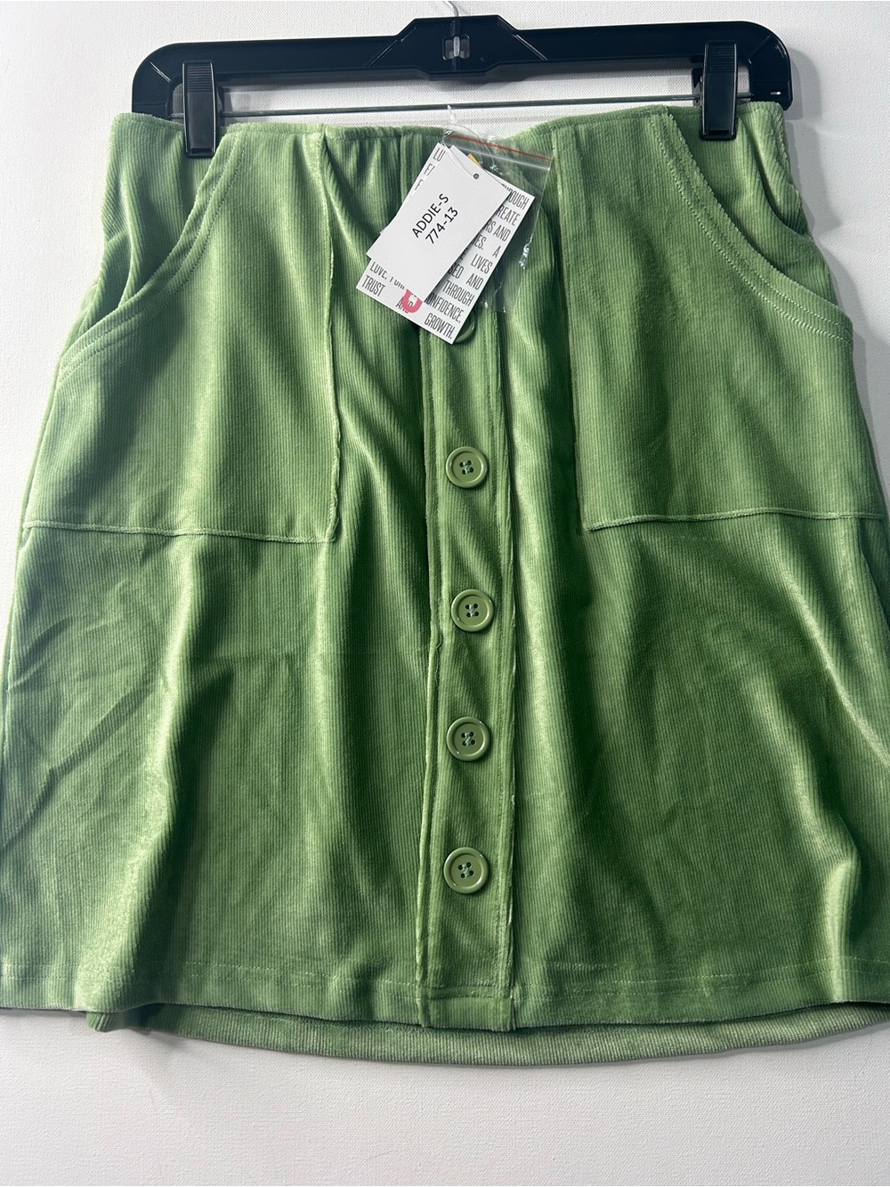 NWT Lularoe Small Addie Green Button-Front Skirt Top